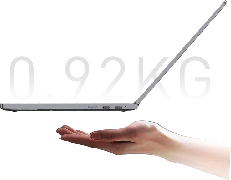 The MiniBook X only comes with two USB-C ports and a 3.5 mm audio jack for I/Os (Image source: Chuwi)