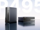 The image shows the minisforum MS-S1 mini PC that is just 3.5 L in volume and features the highest in Gorgon Halo APU 