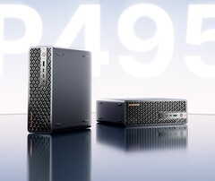 The image shows the minisforum MS-S1 mini PC that is just 3.5 L in volume and features the highest in Gorgon Halo APU 