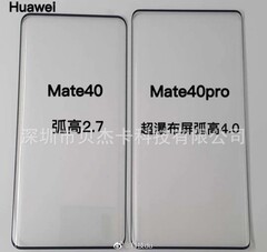 Mate 40/Mate 40 Pro screen protectors. (Image source: @RODENT950)