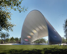 Solar system and shade provider: Rendering of the "Arch of Time", an installation made of solar cells (source: Land Art Generator, rendering by Riccardo Mariano)