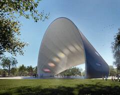 Solar system and shade provider: Rendering of the 