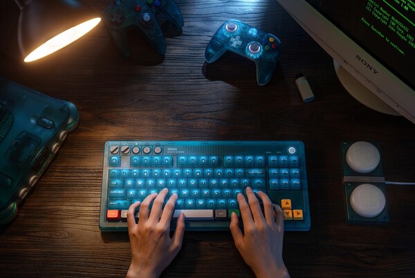 The Retro 87 Mechanical Keyboard N64 Edition has custom switches.