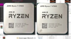 The AMD Ryzen 7 5700G offers surprising iGPU improvement over the Ryzen 7 4700G in synthetic benchmarking. (Image source: AMD/UserBenchmark/CPU-Z Validator - edited)