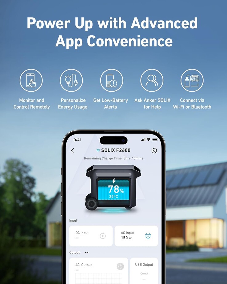 The Anker SOLIX F2600 Portable Power Station has app-based controls and insights. (Image source: Anker)