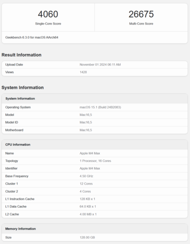 Apple M4 Max สร้างสถิติใหม่ใน Geekbench เหนือรุ่นก่อนหน้า 2 apple-m4-max-performance
