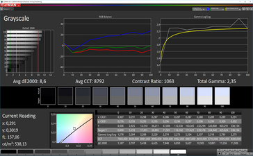 CalMAN: Grayscale – Automatic (DCI-P3 target color space)