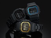 The upcoming Casio GW-BX5600 is very likely to include carbon fiber components. [Pictured, the GW-B5600BC series watches.] (Image source:Casio)