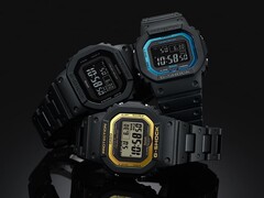 The upcoming Casio GW-BX5600 is very likely to include carbon fiber components. [Pictured, the GW-B5600BC series watches.] (Image source:Casio)