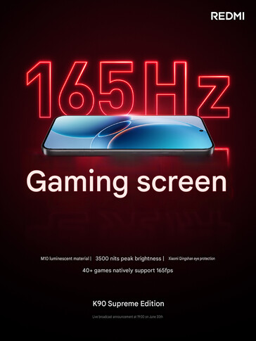 Display highlights of the Redmi K90 Ultra (machine translated)