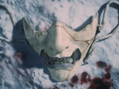 The Atsu Mask from Ghost of Yotei's PlayStation State of Play trailer (image source: PlayStation YT)