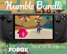 All the games within the Serenity Forge collection can be purchased for a minimum payment of $12. Pictured: Steam Deck running Smile For Me. (Image source: Humble Bundle and Steam - edited)