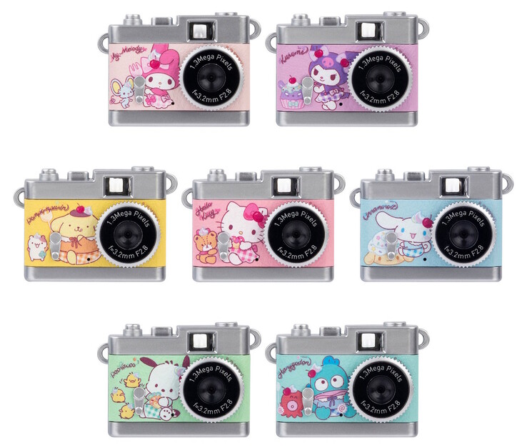 Seven Sanrio character models of the Kenko Tokina Pieni II toy camera are available. (Image source: Kenko Tokina)