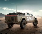 Rendering of a modified Tesla Cybertruck. The Las Vegas Metropolitan Police Department has been gifted 10 units of the electric pickup truck (Image source: Sheriff_LVMPD on X)