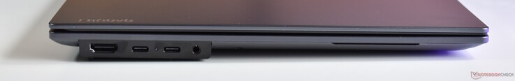 left: HDMI, 2x Thunderbolt 4, 3.5mm Audio