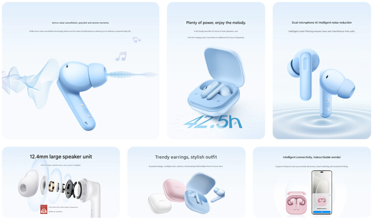 Main highlights of the earbuds (Image source: Honor - machine translated)