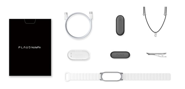 The NotePin comes with all the accessories you need to wear the device. (Image source: Plaud).