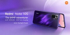 The Redmi Note 10S in its new Starlight Purple finish. (Image source: Xiaomi)