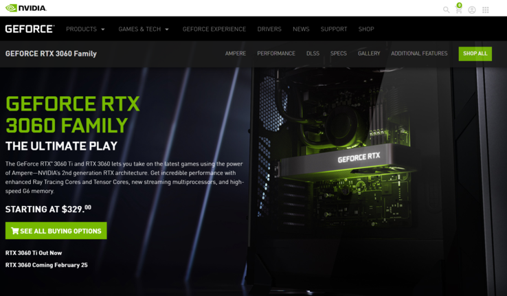 NVIDIA Debuts GeForce RTX 3060 Family for the Holidays