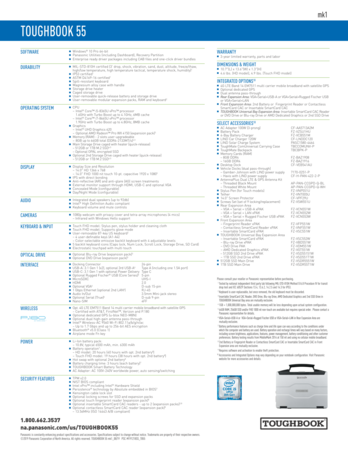 Toughbook 55 specifications and features