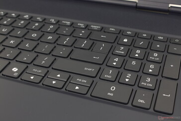 Numpad and arrow keys are smaller and more cramped than the main QWERTY keys