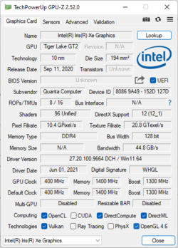 Intel Xe Graphics G7 (80EUs)