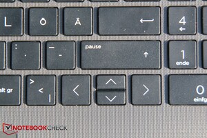 The 250 G7 has half-sized vertical arrow keys