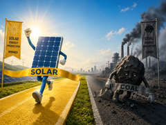 Solar supplied 12.8% of US electricity compared to coal's 12.2% in May 2026.