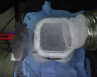 Liquid nitrogen cooler being kept topped up. (Source: Der8auer)