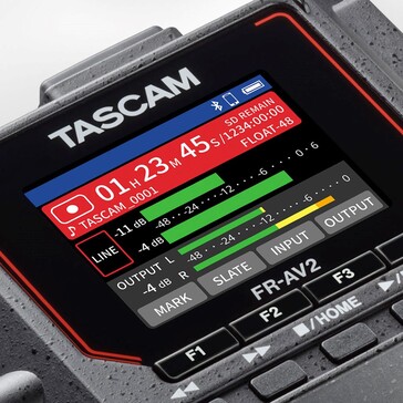 The FR-AV2 recorder has a bright 2" color LCD display. (Image source: TASCAM)