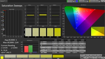 CalMAN Color Space Saturation