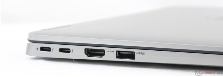 Left: 2x USB-C + Thunderbolt 3, HDMI 2.0, USB-A 3.2 Gen. 1