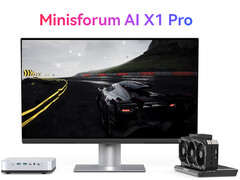 Minisforum AI X1 Pro features two USB4 ports and one OCuLink port (Image source: Minisforum - edited)