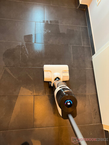 The Roborock Dyad Pro leaves behind a damp, clean floor