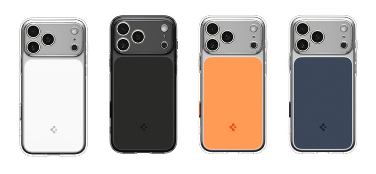The Ultra Hybrid T is available three color options that match the iPhone 17 Pro (Max), plus an extra black variant. (Image source: Spigen, edited)