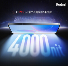 The Redmi K70 Pro would be the first smartphone with a 4,000-nit display. (Image source: Xiaomi)