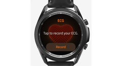A Galaxy Watch3 starts an ECG. (Source: Samsung)