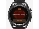 A Galaxy Watch3 starts an ECG. (Source: Samsung)
