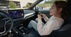 Playing PAC-MAN with a VW car. (Image source: Volkswagen)