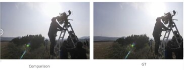 (Left - VideoGigaGan, Right - reality) VideoGigaGAN is not perfect upscaling because differences in the camera wiring and antennas can be seen. (Source: Adobe Research)