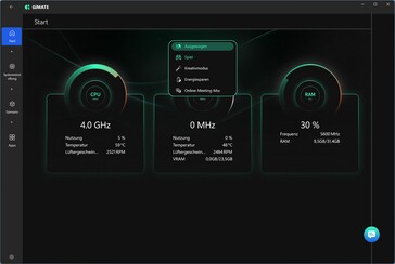 Home screen and performance profiles