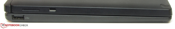 Left - dock: USB 2.0 (Type-A); left - tablet: speaker, cable lock