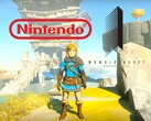 Link shown in Zelda game under Nintendo and Monolith Soft logos (Image source: Nintendo, Monolith Soft with edits)