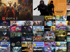 The playtime-panorama tool automatically scales each game’s tile according to playtime, using dynamic CSS grids. Pictured - a collage created using said tool. (Image source: Playtime-panorama)