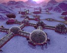 An image showing buildings in Planetbase, now 50% off on Steam.