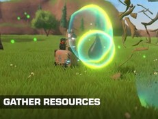 Pictured: Player gathering resources with a pulse miner. Image Source: (Flashbulb Games on Youtube)