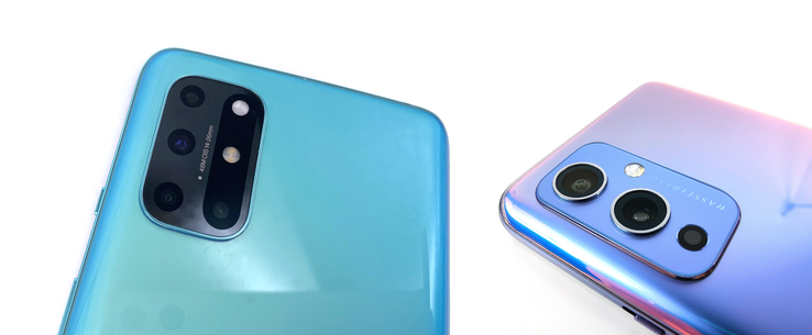 Cameras in the OnePlus 8T (left) and OnePlus 9 (right)