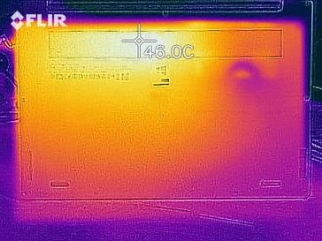 Heatmap of the bottom of the device under load