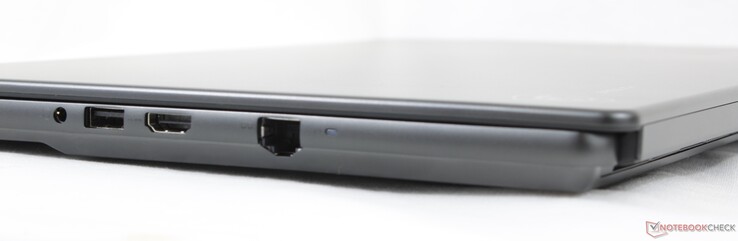 Right: 3.5 mm headset, USB-A 3.2 Gen. 2, HDMI 2.1, RJ-45 (2.5 Gbps)