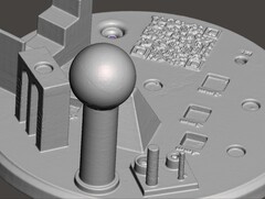 Some detail lost in 3D scan as seen with the threads on the smaller cylinders